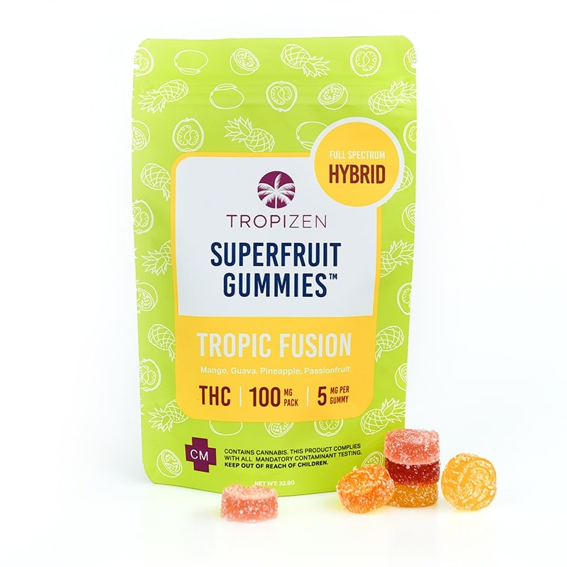 Tropizen's THC Infused Tropic Fusion Superfruit Gummies